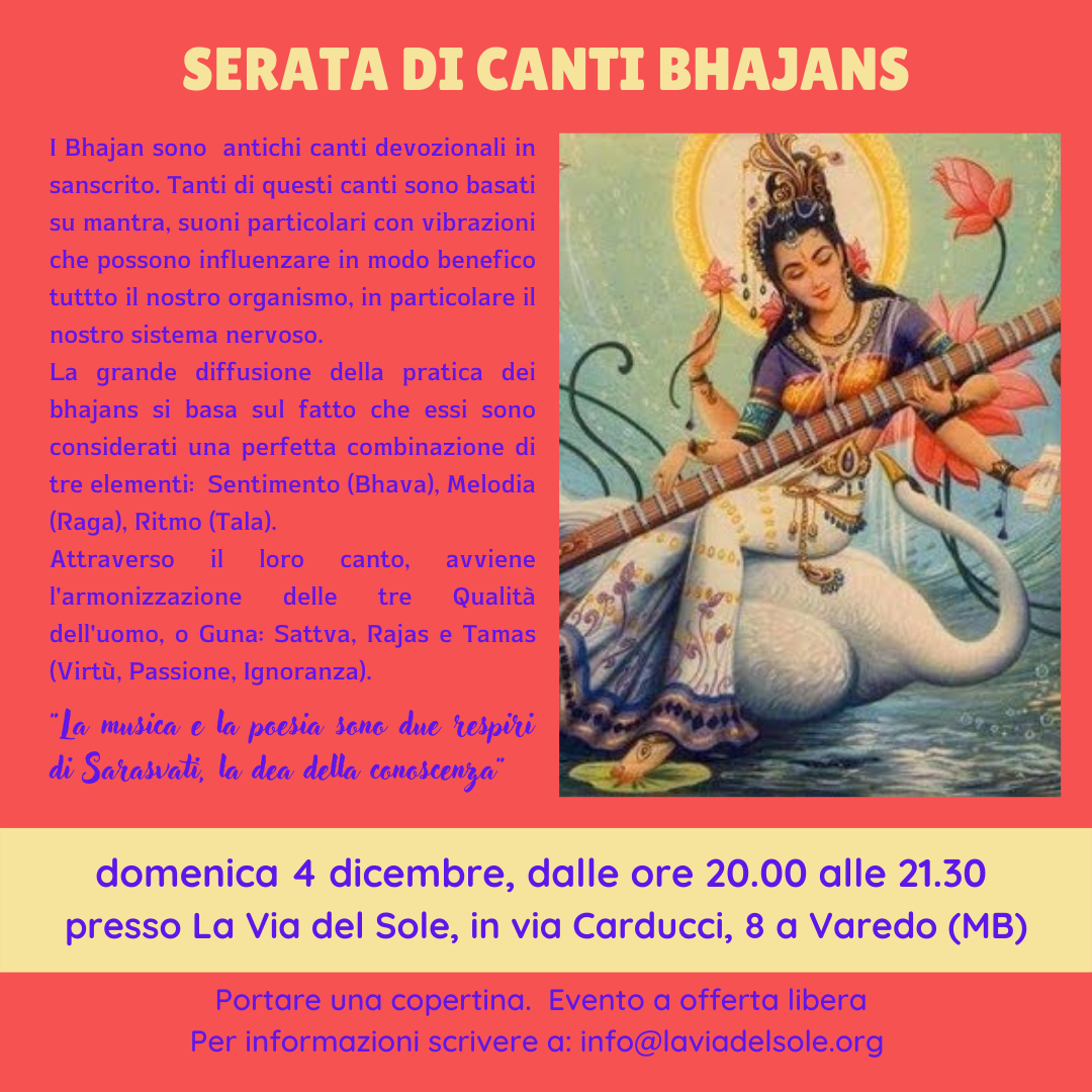 Serata di canti Bhajans 4 Dicembre 2022