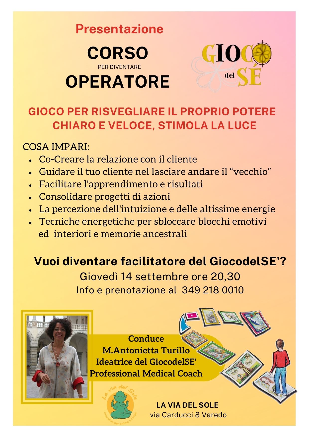 Presentazione corso Scuola Operatori GiocodelSE a Varedo con Maria Antonietta Turillo