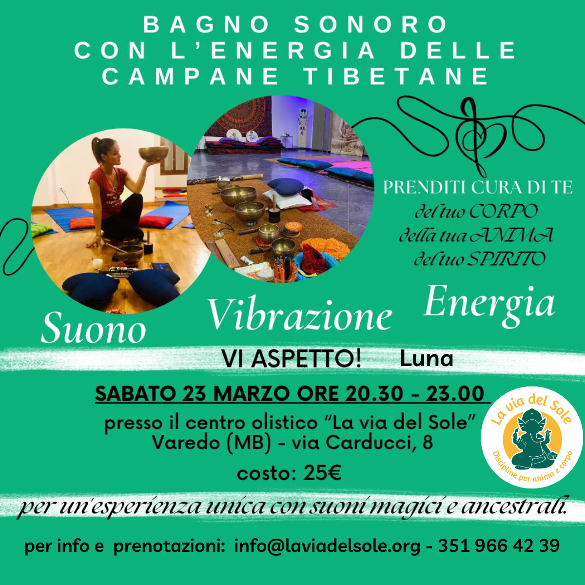 Bagno di Gong Luna a Varedo La via del Sole 23 marzo 2024