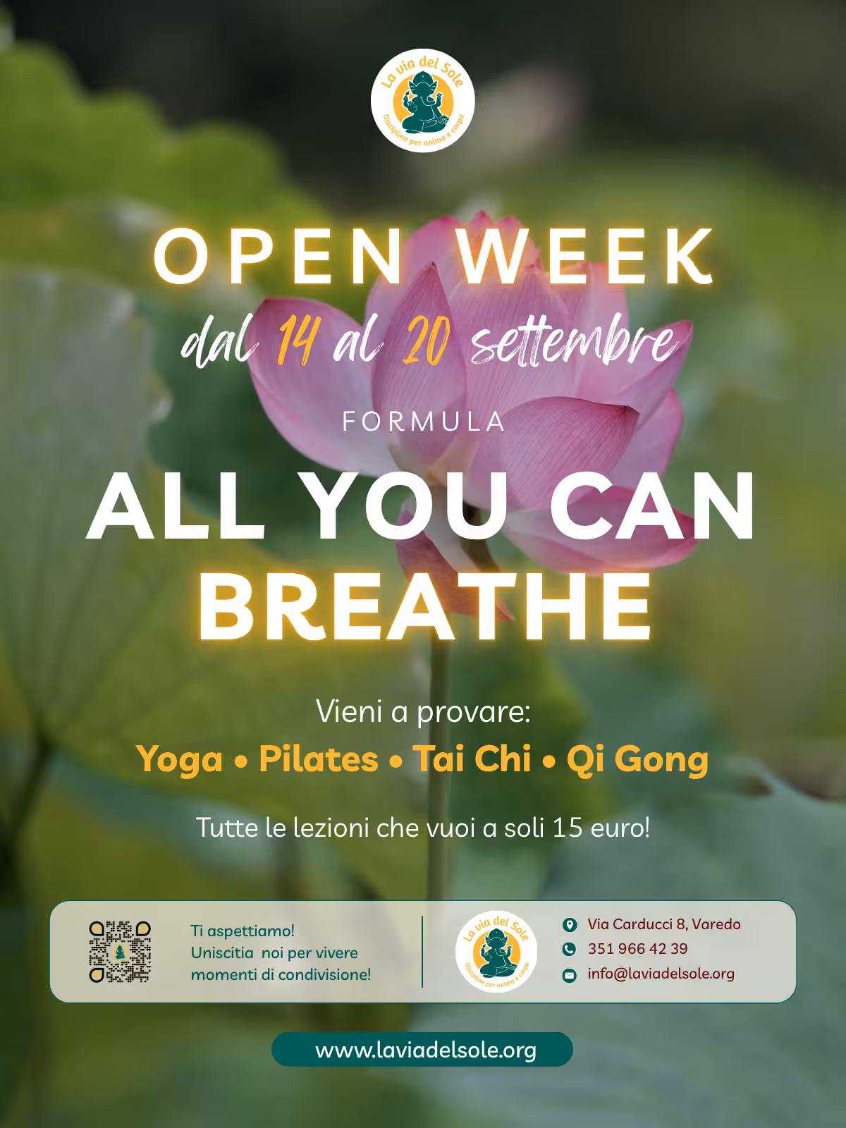 Open Week dal 14 al 20 settembre 2026