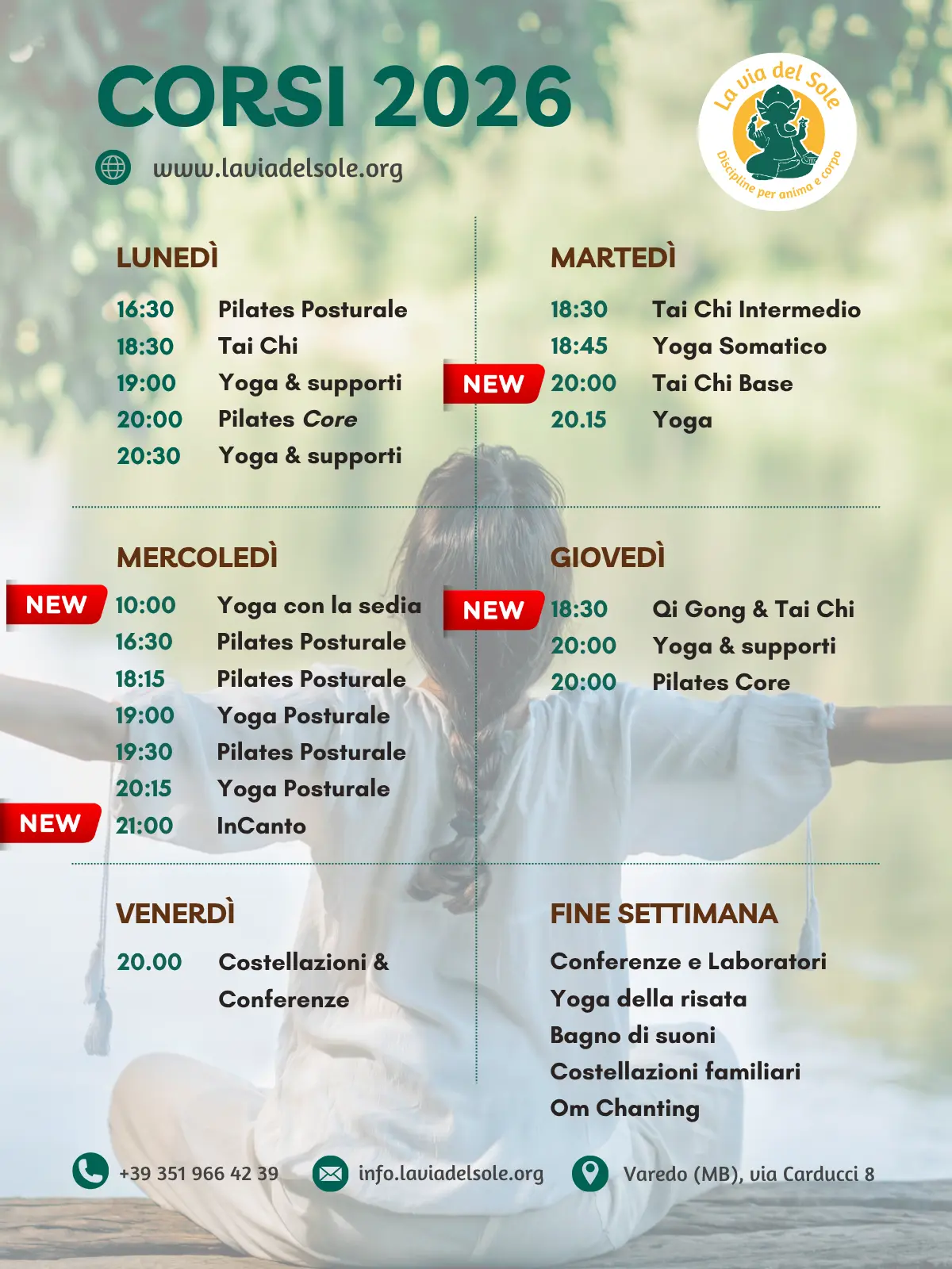 Calendario corsi aggiornato v3 mobile 2026 La via del Sole Varedo